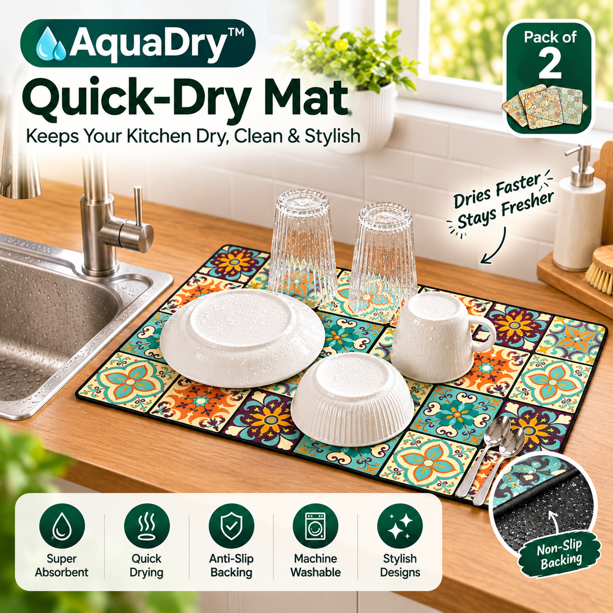 AquaDry™ Quick-Dry Absorbent Mat | 🔥BUY 1 GET 1 FREE🔥